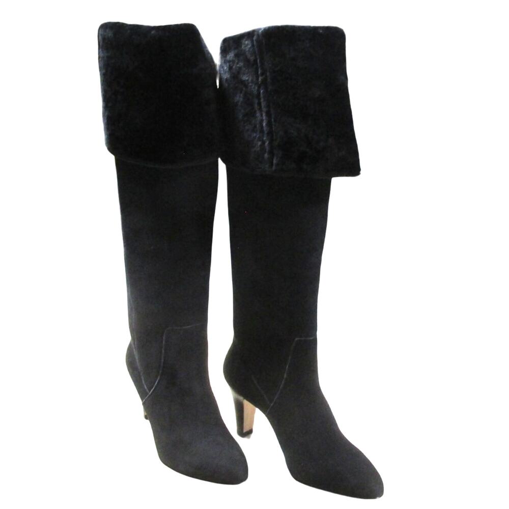 Brian Atwood NWB Sierra Over the Knee Boots with Fur Cuff Black Size 35 (US 5)